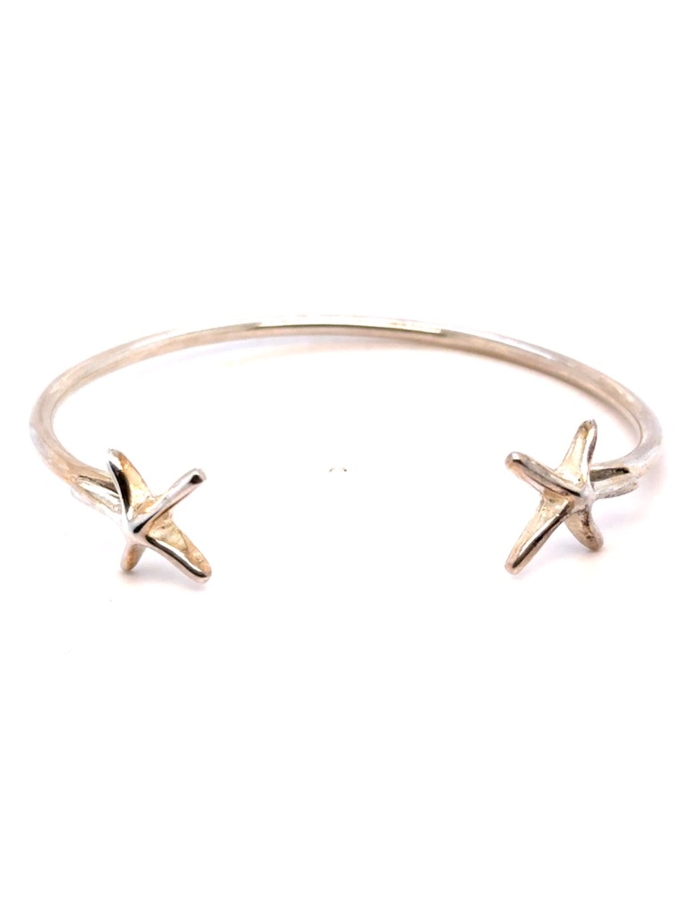 Sterling Silver 925 Starfish Open Cuff Bracelet